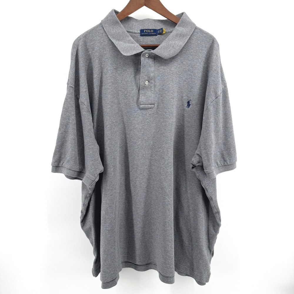Polo Ralph Lauren Polo Shirt Men 3XB Grey Short Sleeve Big Tall Preppy Designer